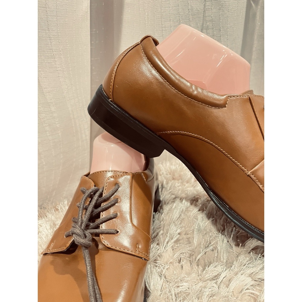 Alfani Seth Bike Toe Dress Shoe Brown Faux Leather 42101 Men's Size 9.5~ NEW - Picture 5 of 8
